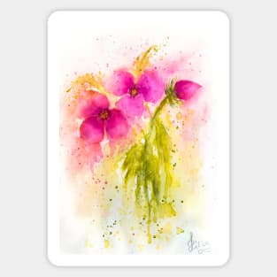 Pink Flowers watercolor Sticker